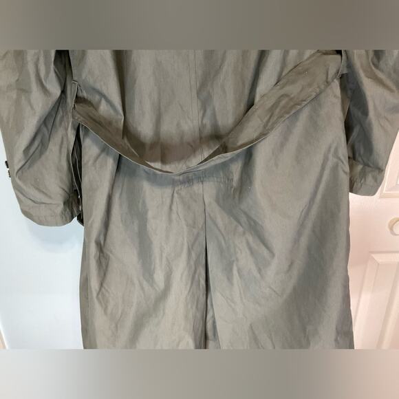 VTG MENS ARMY GREEN COTTON NYLON RAIN TRENCH COAT SZ M - Picture 13 of 16